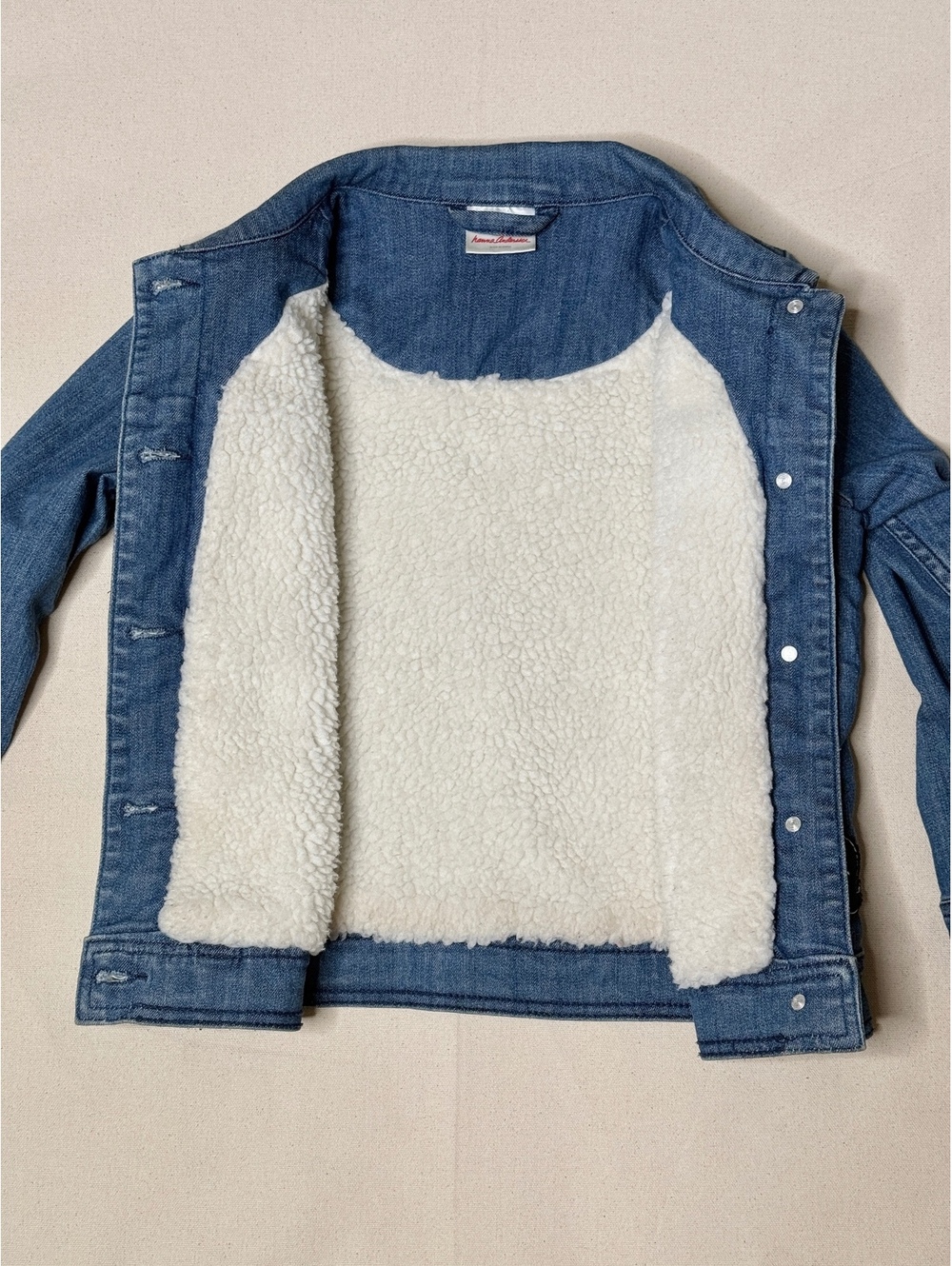 Hanna Andersson Girls 6-7 120cm Unicorn Floral Sherpa Lined Denim Jacket - Picture 5 of 9